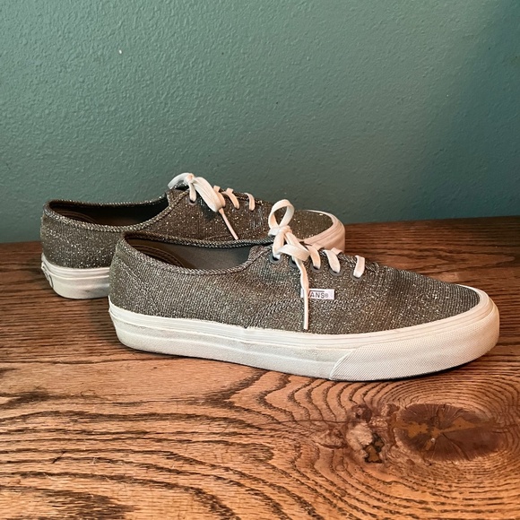 Vans Authentic Lace Ups   Unusual Metallic Lurex Finish   Men's 7.5  Ladies 9 - Picture 3 of 8